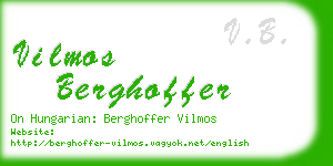 vilmos berghoffer business card